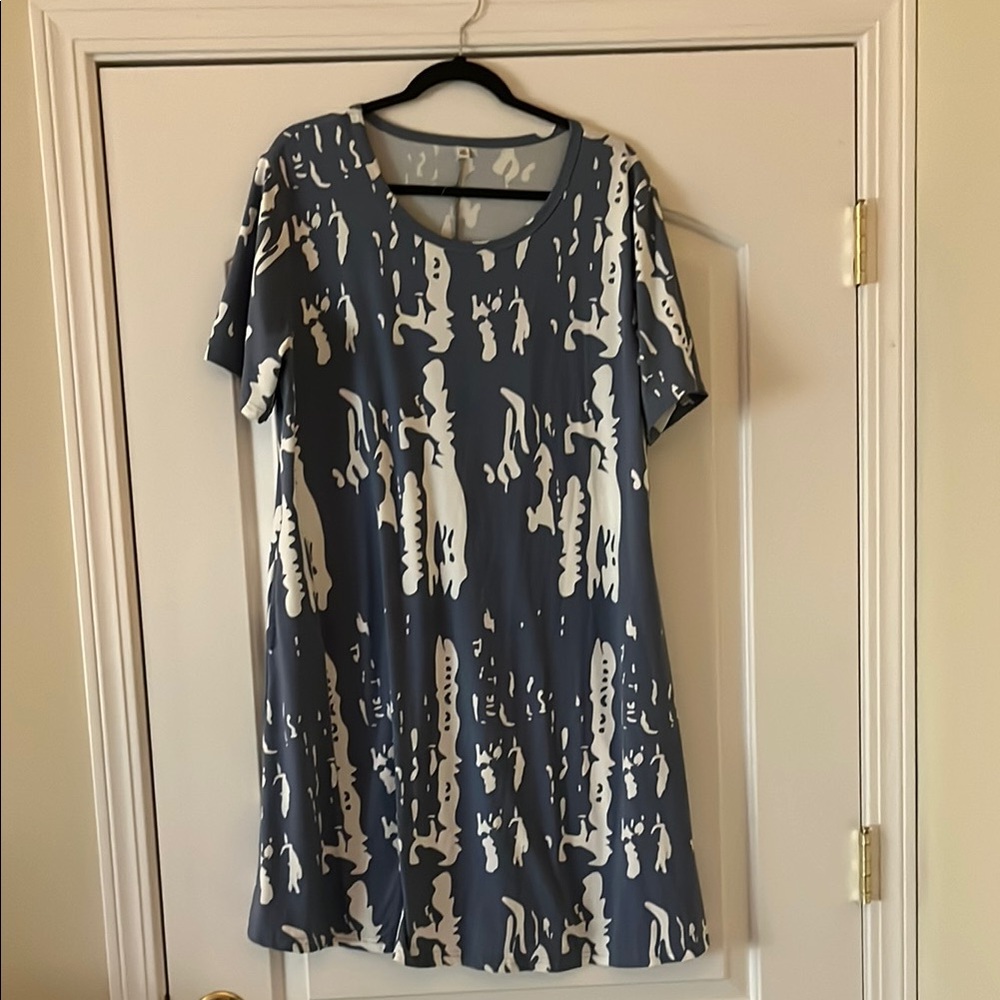 Stylish Blue and White Women's Dress